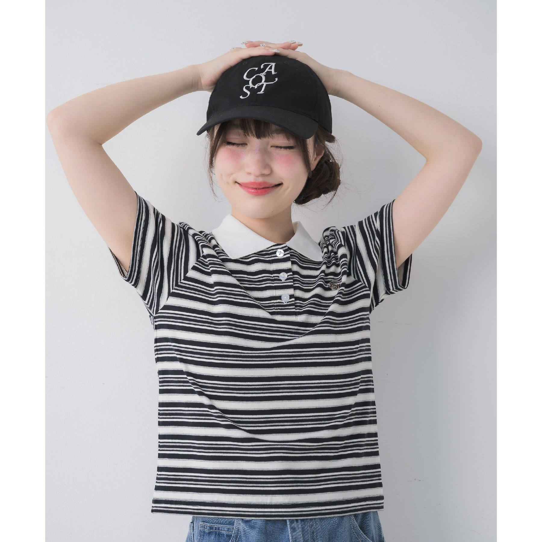 26SS日系可爱条纹纯棉洗水短袖翻领合身版型马球衫polo衫通勤女款