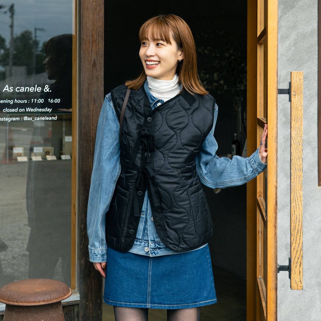 日系经典军事military葫芦格绗缝夹棉无袖斜襟系绳马季女款宽松