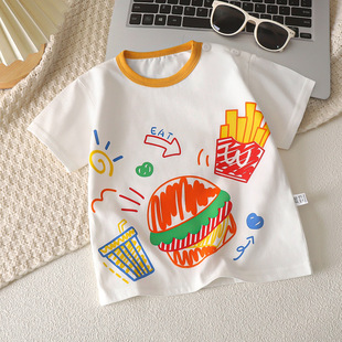 t恤纯棉新款 童装 小童夏季 女童上衣夏款 宝宝衣服男童薄款 儿童短袖