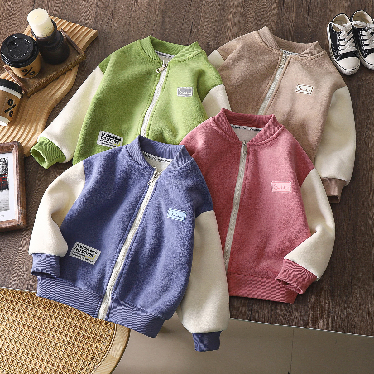 韩版儿童奥粒绒外套男女中大童春秋冬季长袖加厚保暖立领外穿