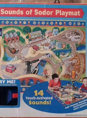 外贸正版木质小火车 Sounds of Sodor Playmat 木质轨道游戏垫