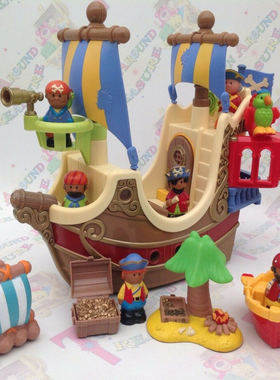 外贸英国HAPPYLAND 儿童益智过家家游戏玩具海盗船海盗人偶场景