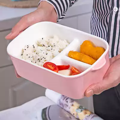Ceramic split lunch box office workers Japanese divided microwave oven bento box sealed heating special three-grid large capacity