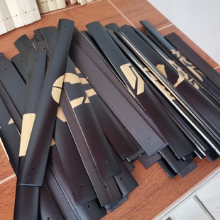 黑色竹片竹子雕刻底竹简婚礼会议嘉宾创意签到册花名册签名书卷