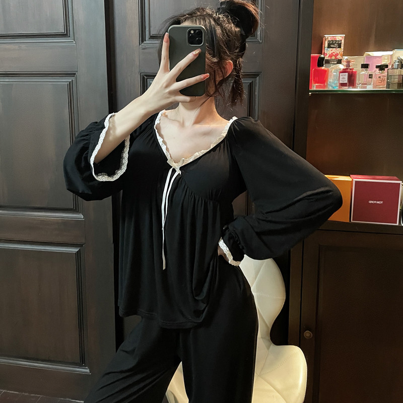 莫代尔日系宽松甜美风外穿家居服