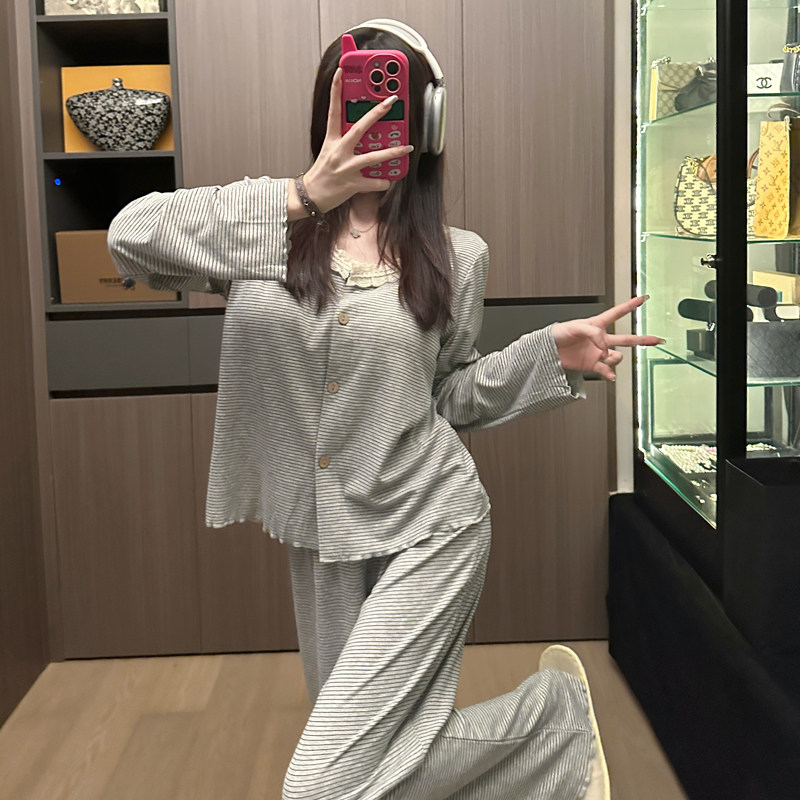两件套带胸垫宽松可外穿家居服