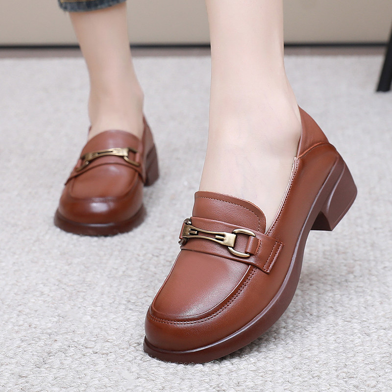 软底轻便妈妈鞋真皮乐福鞋舒适低跟中年人皮鞋女防滑单鞋2024新款,女鞋,深口单鞋,淘宝优惠券,粉丝福利购,淘宝优惠卷