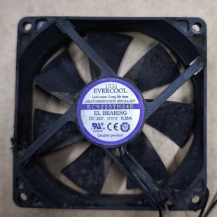 EVERCOOL捷冷 9225 EC9225TH24E 24V 0.28A 9cm二线 静音散热风扇