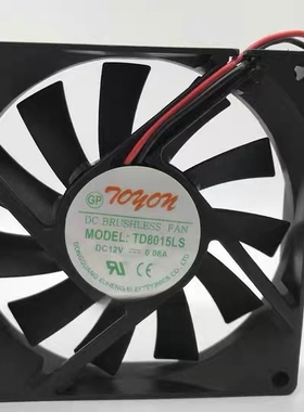 原装TOYON TD8015LS 12V 0.08A 8015 80*80*15MM 两线散热风扇