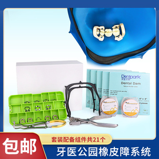 橡皮障布套装楔线碳纤维面弓支架固定夹打孔夹钳牙科口腔牙医公园
