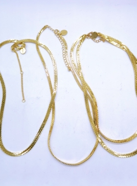 外贸饰品原单铜渡真金达标气质高级短款（每个）项链H一683一2