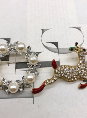 欧美饰品珍珠玻璃亮钻滴釉夸张时尚潮流个性气质新款 胸针H-577-3