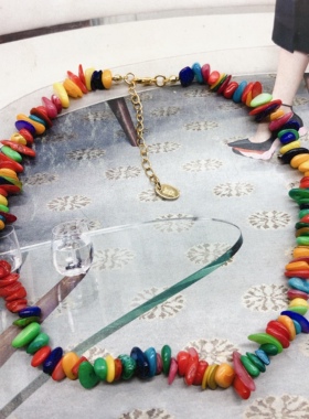 外贸饰品合金短款贝壳石头