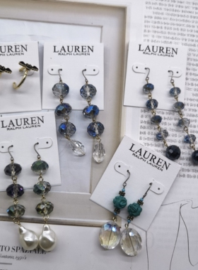 青岛外贸饰品M一17琉璃珠子滴柚夸张质感个性流行时尚耳环耳钉