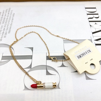 欧美饰品滴釉口红水钻夸张质感时尚百搭小众新款项链女款H-543-8