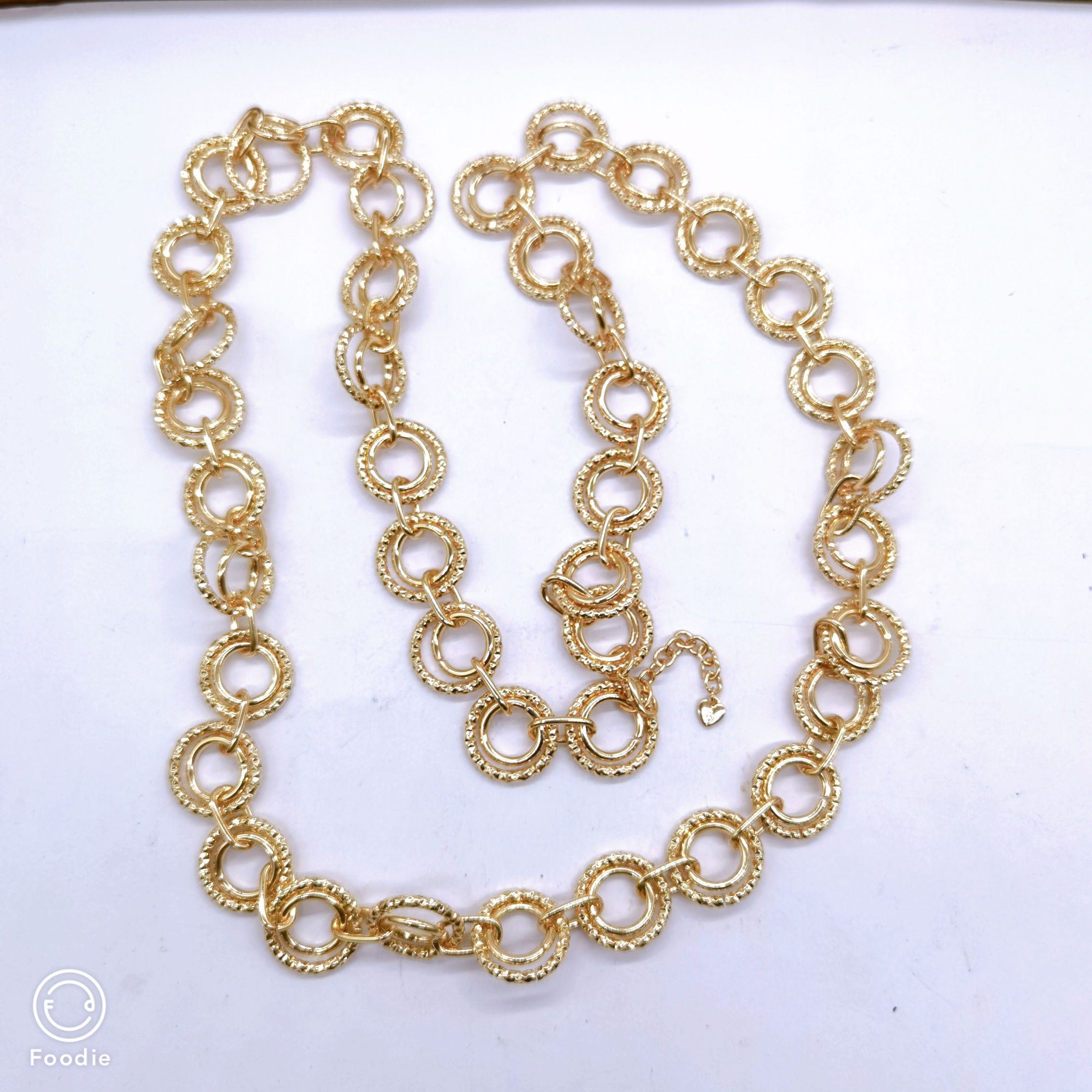 外贸饰品原单圆形链条长款夸张质感达标（每个）腰链H一683一6