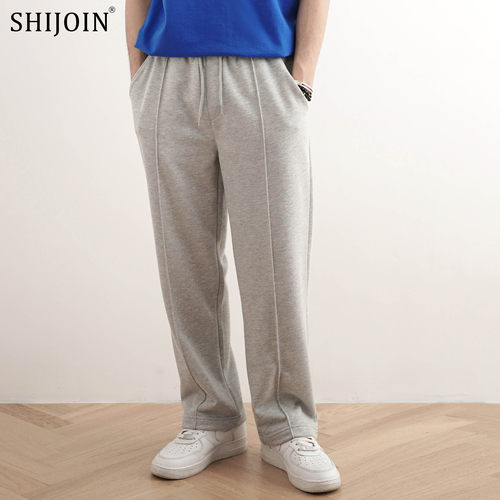 SHIJOIN灰运动卫裤直筒阔腿显高