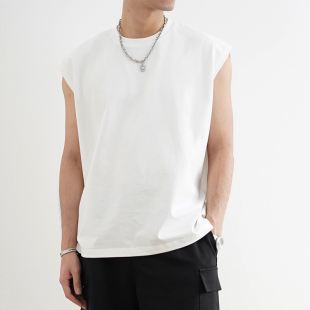 SHIJOIN 背心T恤纯色圆领纯棉宽松200125内搭外穿夏上衣 300克无袖