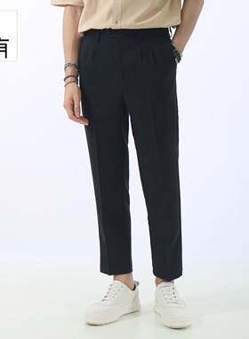 清仓 SHIJOIN原创大码西裤男九分直筒垂坠感百搭显高休闲裤200220