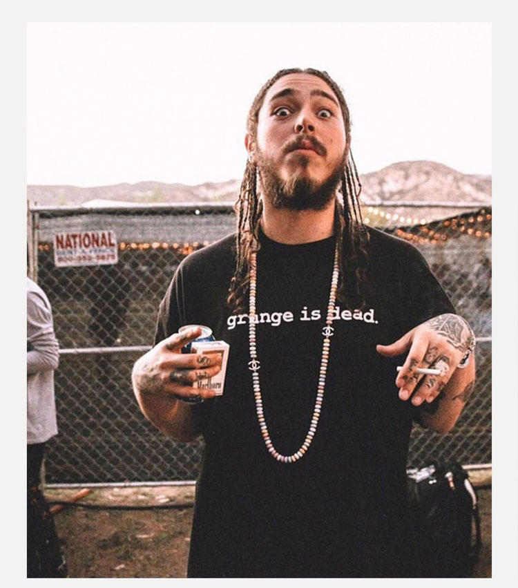 科特柯本post malone同款t恤周边短袖衣服grunge is dead男女t恤