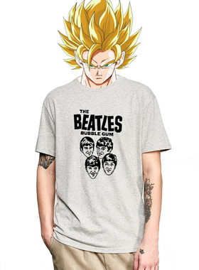 the beatles披头士乐队泡泡糖复古摇滚男女夏装短袖情侣T恤半袖