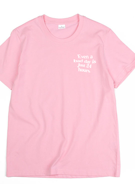 糟糕的一天只是24小时美式英文字母男女情短袖T恤休闲夏装百搭