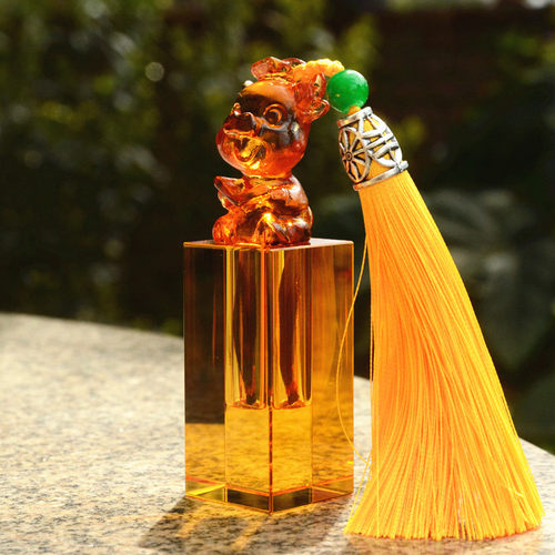 牛年琉璃diy收藏自制胎毛印章