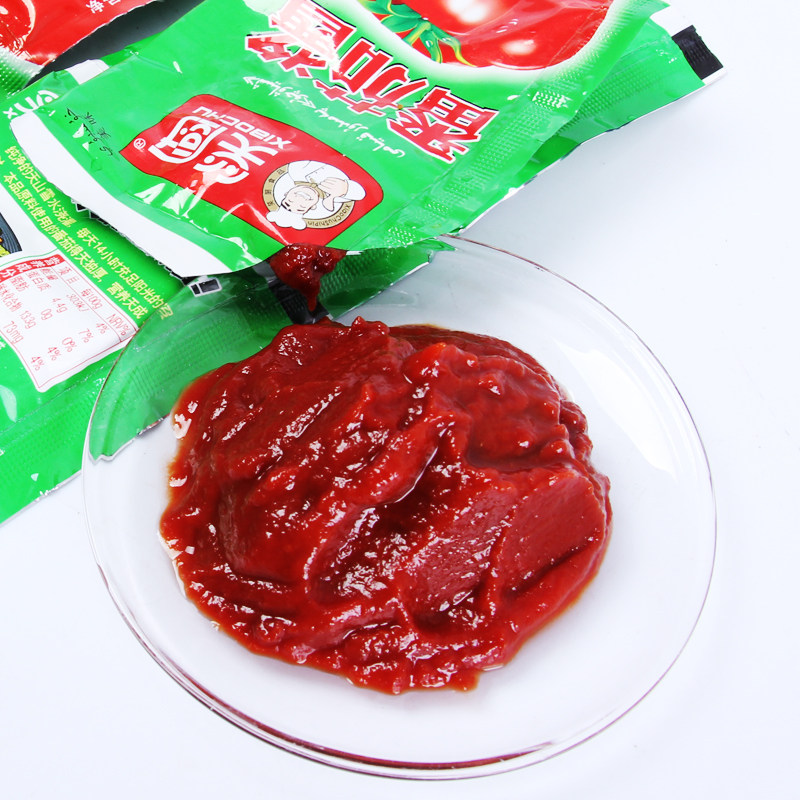 新疆特产美食笑厨纯西红柿番茄酱0低脂无添加蔗糖30g*25袋装家用