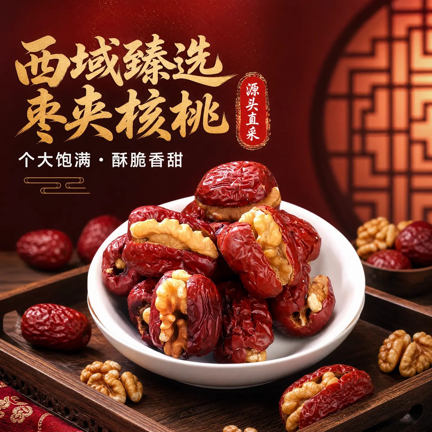 和田枣夹心核桃抱抱果真空小袋装新疆风味红枣干果即食休闲小零食