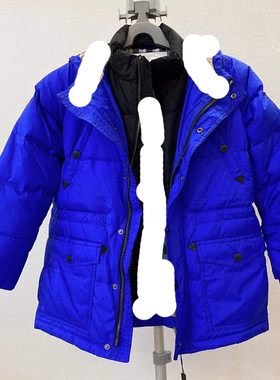 6-8岁 清货特价  儿童男孩小童电光蓝冬装连帽羽绒服厚棉服棉衣