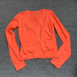 10A/140码 法国原单女童女孩纯棉薄针织开衫空调衫毛衣