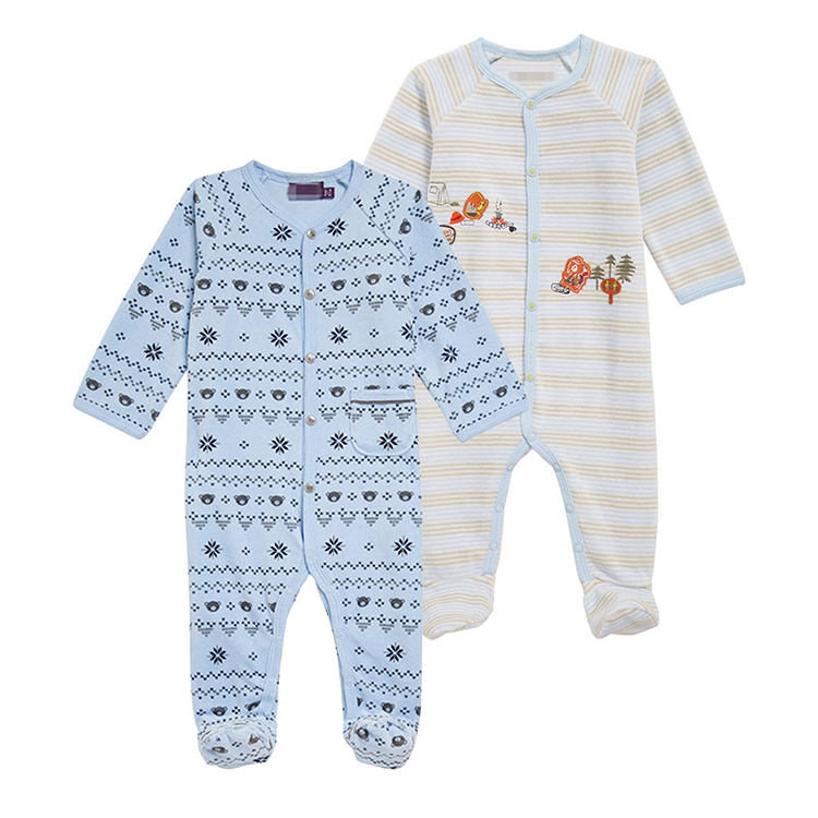 法单新生儿天鹅绒包脚连体衣爬服