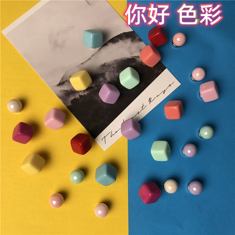 创意新品彩色立体3D冰箱贴强力创意磁贴磁铁吸铁石黑板留言贴一套