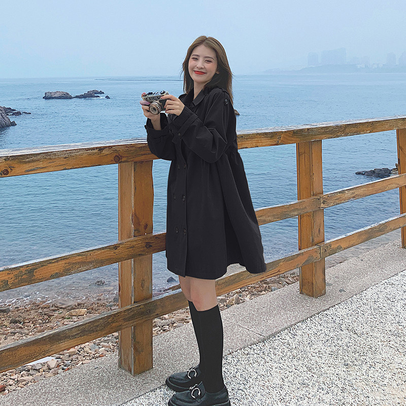 超好看卡其色中长款风衣外套女春季2025新款学院风设计感收腰大衣,女装风衣,浙宝251