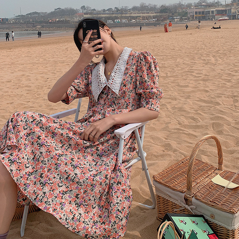 碎花连衣裙现货设计领子832-P95K148,女装连衣裙,浙宝251