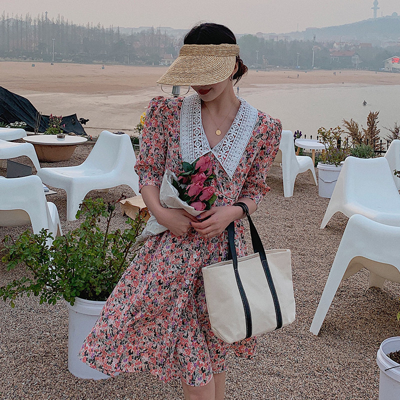 碎花连衣裙现货设计领子832-P95K148,女装连衣裙,浙宝251