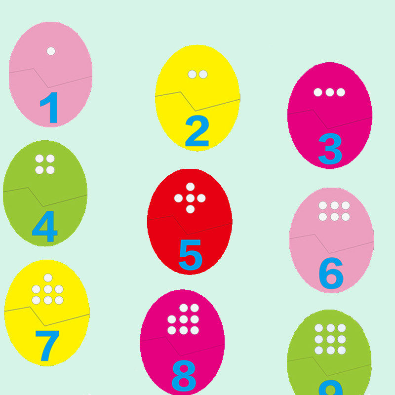 幼儿园手工材料益智区数字配对材料小中大班点数配对卡通彩蛋玩具