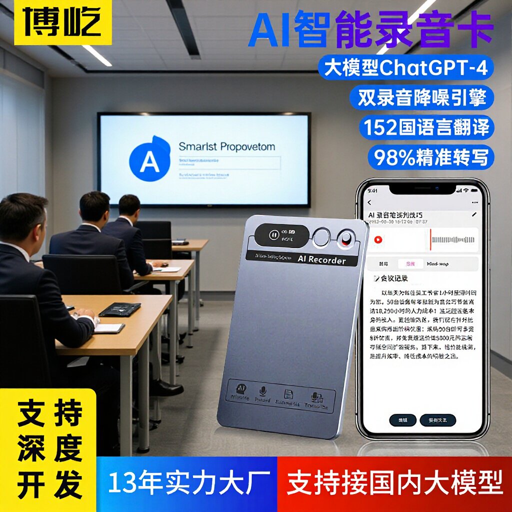 跨境PLAUD NOTE同款录音笔ai卡片录音机录音提炼翻译器AI录音笔 - 实物图