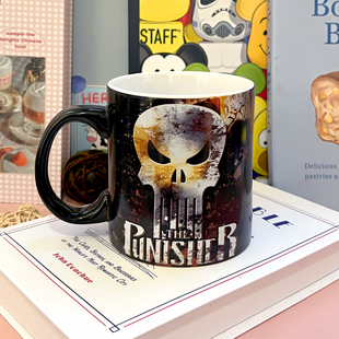 美国漫威MARVEL罚叔惩罚者制裁者标志大容量陶瓷杯周边水杯咖啡杯