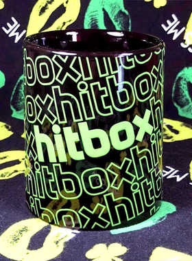 个性涂鸦hitbox周边纪念创意潮流黑色陶瓷杯马克杯水杯美式咖啡杯