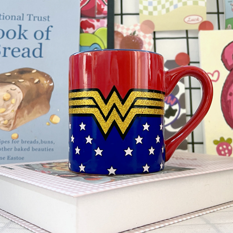 DC漫画神奇女侠红蓝细闪陶瓷杯