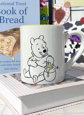 小熊维尼卡通可爱水杯陶瓷杯马克杯咖啡杯手绘风格动漫周边礼物