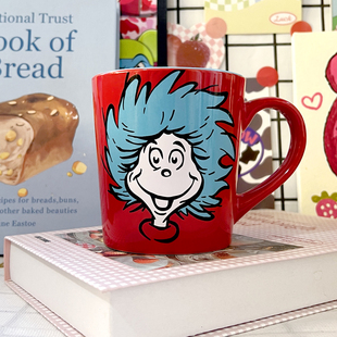 戴帽子的猫苏斯博士可爱卡通马克杯咖啡杯办公居家水杯文创IP周边