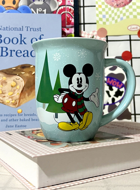 卡通米奇MICKY印花水杯可爱陶瓷杯牛奶早餐杯咖啡动漫周边杯子