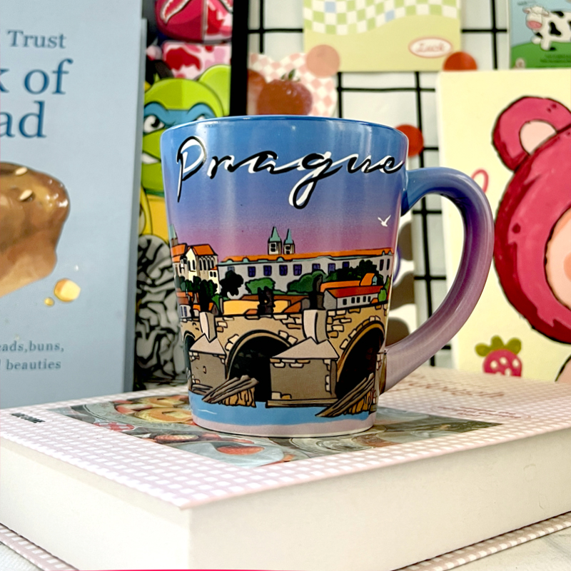 捷克布拉格地标建筑陶瓷马克杯