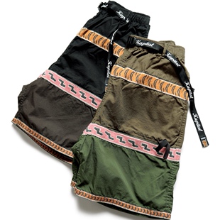 JAPA平田男女春秋拼色纯棉透气宽松休闲短裤 KAPITAL 官网5折