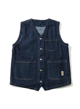 【品牌5折】KAPITAL JAPA平田牛仔马甲背心男女款多口袋工装宽松