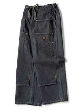 【品牌5折 KAPITAL JAPA平田日系春秋款男女休闲直通牛仔长伐木裤