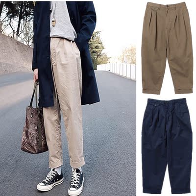 官网5折 BEAMS JAPA裤子男锥形九分日系潮牌小脚裤百搭红绳余文乐