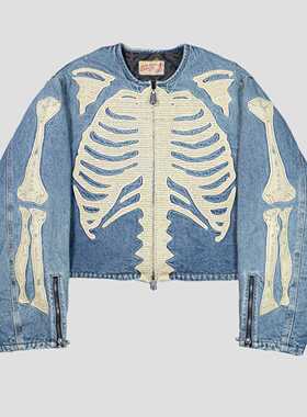 官网5折 KAPITAL JAPA平田牛仔外套夹克春秋季男女刺绣宽松休闲日